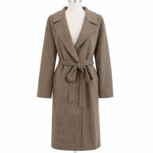 GAP Wool Blend Wrap Coat Large Taupe Belted Long NWT $248